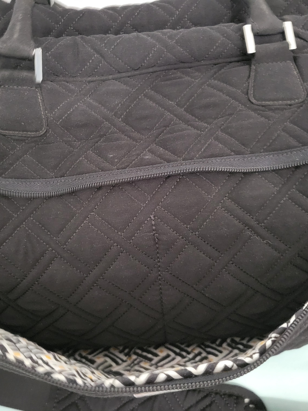 Black Quilted Travel Weekender Bag - Picture 5 of 16